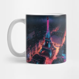 Cyberpunk Eiffel Tower Mug